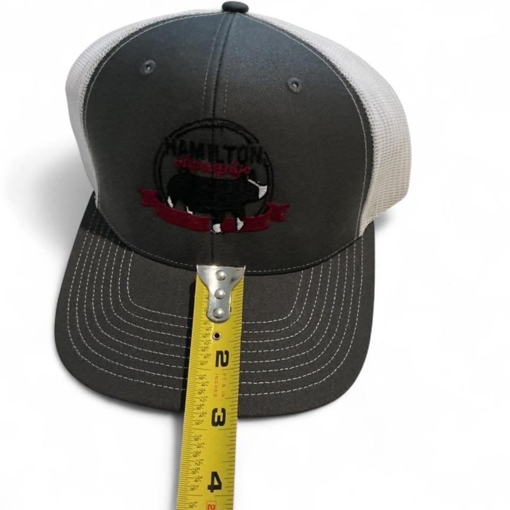 Richardson Trucker Hat Mens‎ OSFM Charcoal White Excellent Hamilton Cow Snapback - Picture 6 of 7